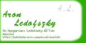 aron ledofszky business card